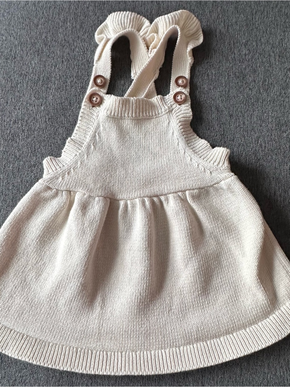 Carter's Cream Knit Suspender Pinafore Dress